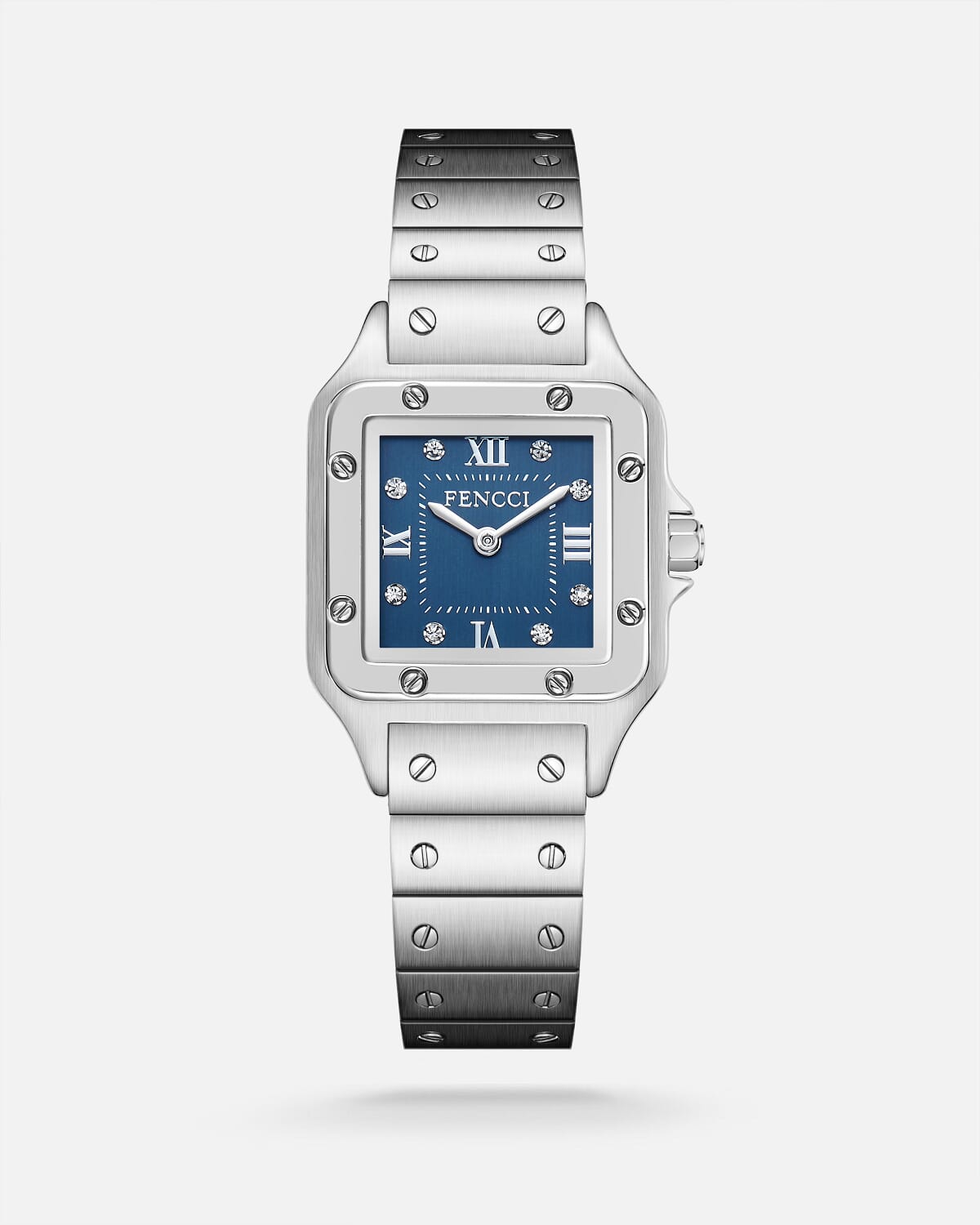 ‎ ساعة نسائية من فنشي بلون فضي